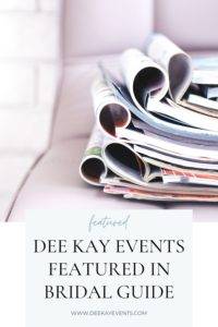 Image of Stacked Magazines on office chair, Dee Kay Events Featured in Bridal Guide